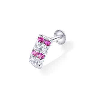 Nipura 925 Sterling Silver Pink-white Twinkling Studs for Kids