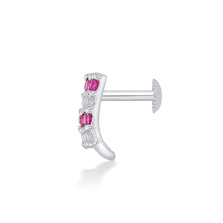 Nipura 925 Sterling Silver Pink-white Twinkling Studs for Kids