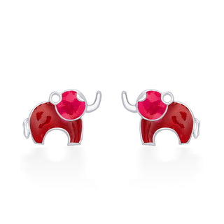 Nipura 925 Sterling Silver Red Dumboo Studs for Kids