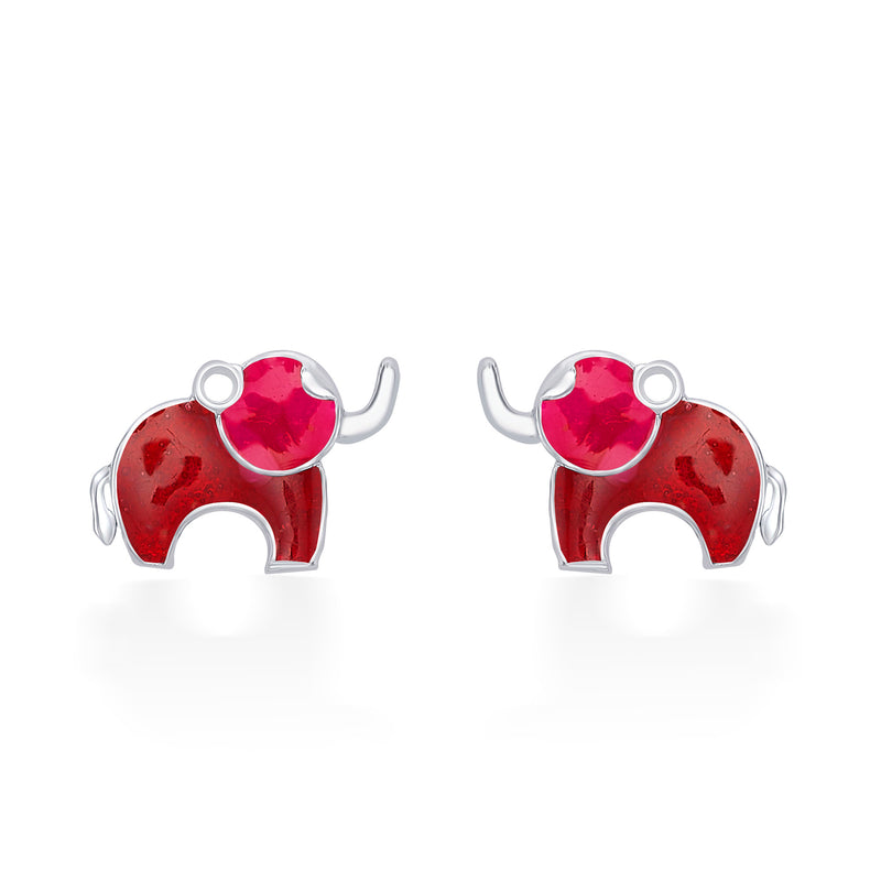 Nipura 925 Sterling Silver Red Dumboo Studs for Kids
