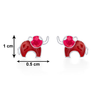 Nipura 925 Sterling Silver Red Dumboo Studs for Kids