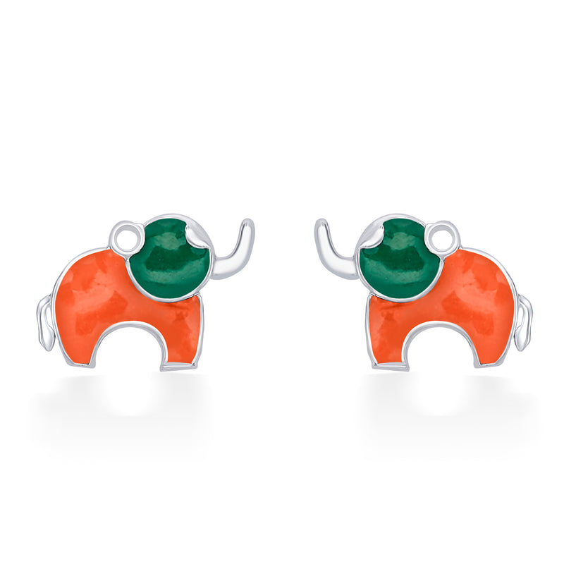 Nipura 925 Sterling Silver Orange Dumboo Studs for Kids
