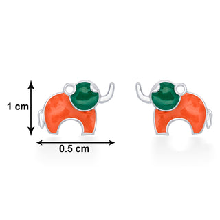 Nipura 925 Sterling Silver Orange Dumboo Studs for Kids