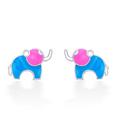 Nipura 925 Sterling Silver Blue Dumboo Studs for Kids