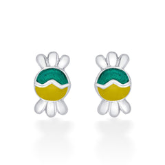 Nipura 925 Sterling Silver Yellow-green Toffee Twinkle Studs for Kids