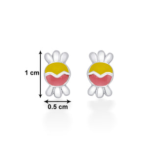 Nipura 925 Sterling Silver Yellow-pink Toffee Twinkle Studs for Kids