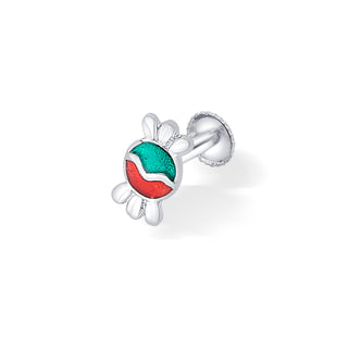 Nipura 925 Sterling Silver Green-red Toffee Twinkle Studs for Kids
