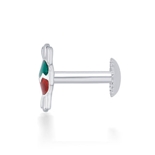 Nipura 925 Sterling Silver Green-red Toffee Twinkle Studs for Kids