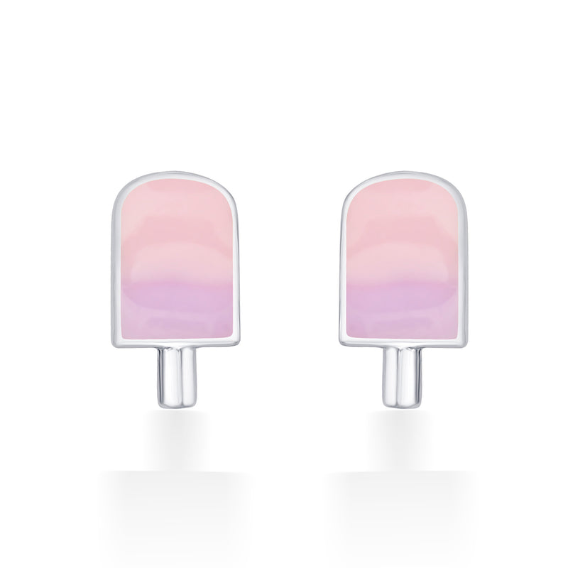 Nipura Sterling Silver Sweet Candy Charm Stud Earrings for Kids, Girls, Baby | Pink Candy Design | Adorable Earrings for Kids |Ideal Gift for Children