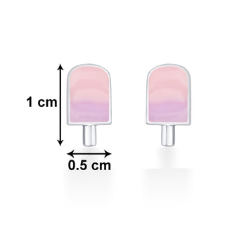 Nipura Sterling Silver Sweet Candy Charm Stud Earrings for Kids, Girls, Baby | Pink Candy Design | Adorable Earrings for Kids |Ideal Gift for Children