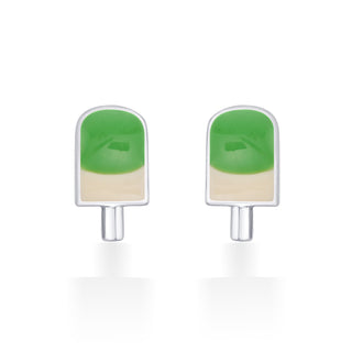 Nipura 925 Sterling Silver Sweet Green Candy Charm Stud Earrings for Kids