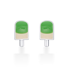 Nipura 925 Sterling Silver Sweet Green Candy Charm Stud Earrings for Kids