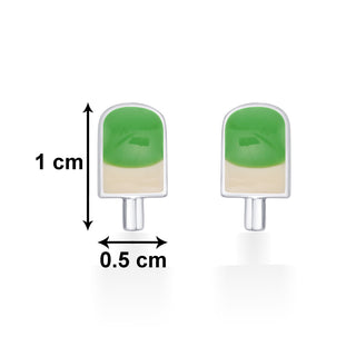 Nipura 925 Sterling Silver Sweet Green Candy Charm Stud Earrings for Kids