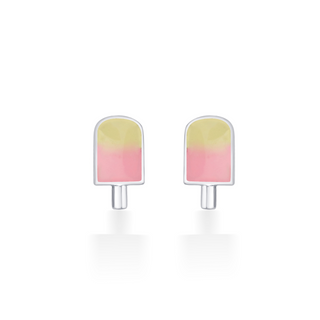 Nipura 925 Sterling Silver Sweet Pink Candy Charm Stud Earrings for Kids
