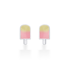 Nipura 925 Sterling Silver Sweet Pink Candy Charm Stud Earrings for Kids