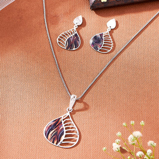 Nipura 925 Sterling Silver Brown Enamel Tear Drop Earrings