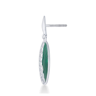 Nipura 925 sterling silver green enamel circular shape earrings