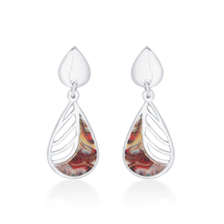 Nipura 925 Sterling Silver Brown Enamel Modern Earrings