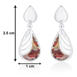 Nipura 925 Sterling Silver Brown Enamel Modern Earrings
