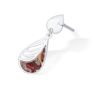 Nipura 925 Sterling Silver Brown Enamel Modern Earrings