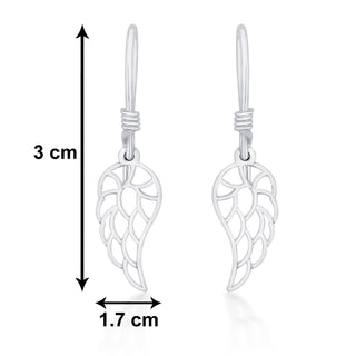 Nipura 925 Sterling Silver Angel Wing Laser-cut Drop Earrings