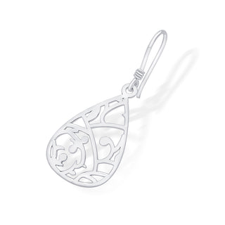 Nipura 925 Sterling Silver Floral Laser-cut Drop Earrings