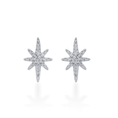 Star shape CZ Studded 925 Sterling Silver Earring