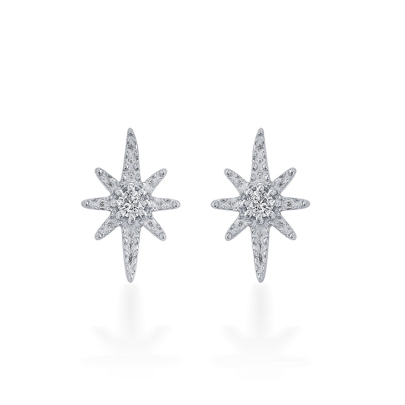 Nipura 925 Sterling silver Star shape CZ studded Earring