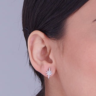 Nipura 925 Sterling silver Star shape CZ studded Earring
