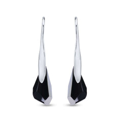 Elegant Black Austrian Crystal -Rhodium Plated 925 Sterling Silver Earrings – Lifetime Guaranteed, Skin-Friendly & Tarnish-Resistant - Crystals from Austria