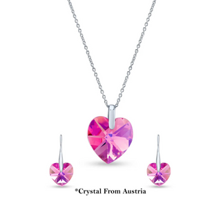 Nipura 925 Silver Pink Heart Earrings with Austrian Crystals | Skin-Friendly, Tarnish-Resistant, Ideal gift for Women, Girl
