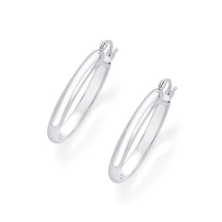 Nipura 925 Sterling Silver Oval Hoop Earrings- Small
