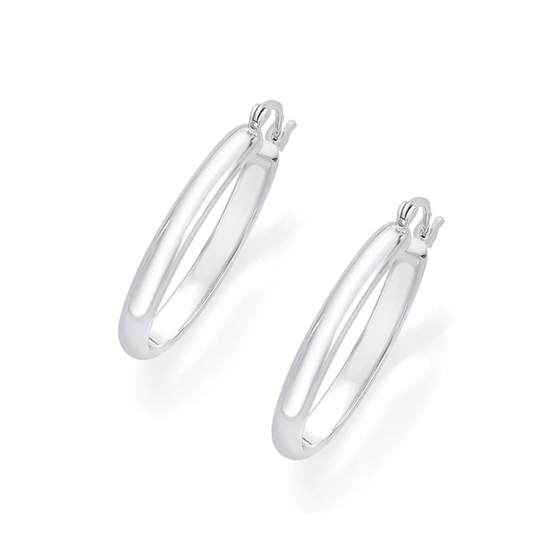 Nipura 925 Sterling Silver Oval Hoop Earrings- Small