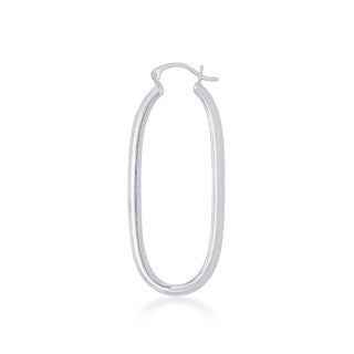 Nipura 925 Sterling Silver Oval Hoop Earrings- Medium