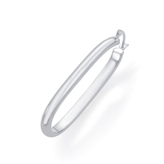 Nipura 925 Sterling Silver Oval Hoop Earrings- Medium