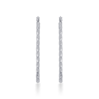 Nipura 925 Sterling Silver Twisted Oval Hoop Earrings