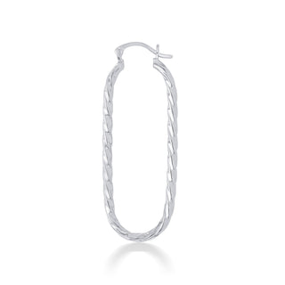 Nipura 925 Sterling Silver Twisted Oval Hoop Earrings