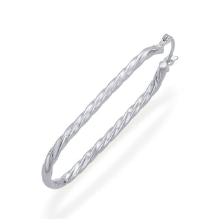 Nipura 925 Sterling Silver Twisted Oval Hoop Earrings