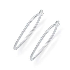 Radial Arc 925 Sterling Silver Hoop Earrings - Small