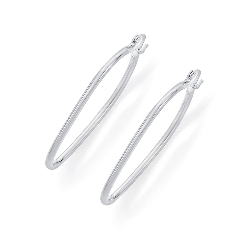 Nipura 925 Sterling Silver Radial Arc Hoop Earrings - Small