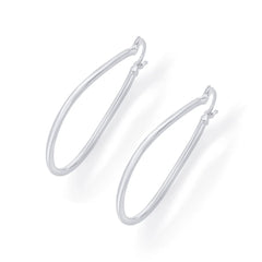 Radial Arc 925 Sterling Silver Hoop Earrings - Medium