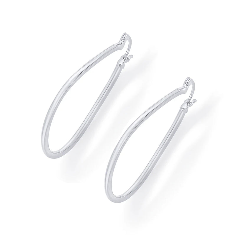 Nipura 925 Sterling Silver Radial Arc Hoop Earrings - Medium
