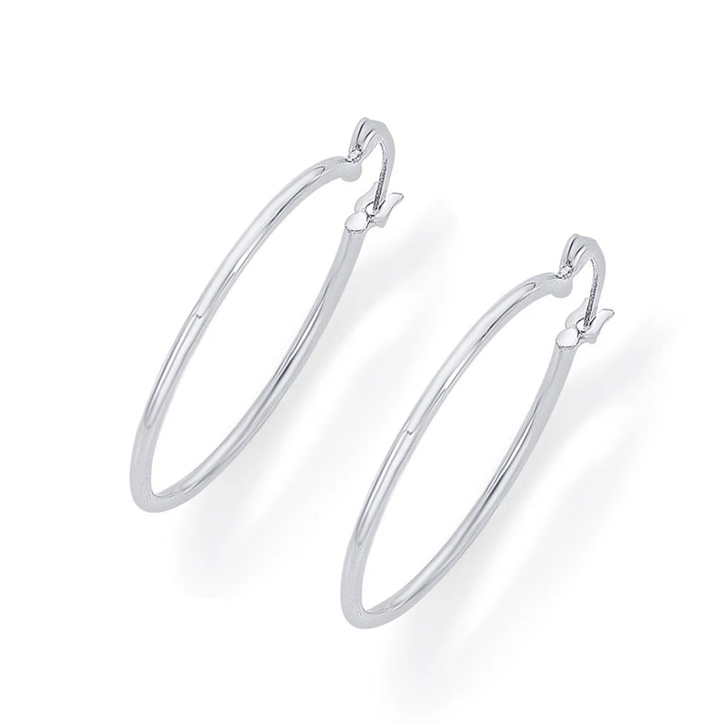 Nipura 925 Sterling Silver Luminous Hoop Earrings- Small