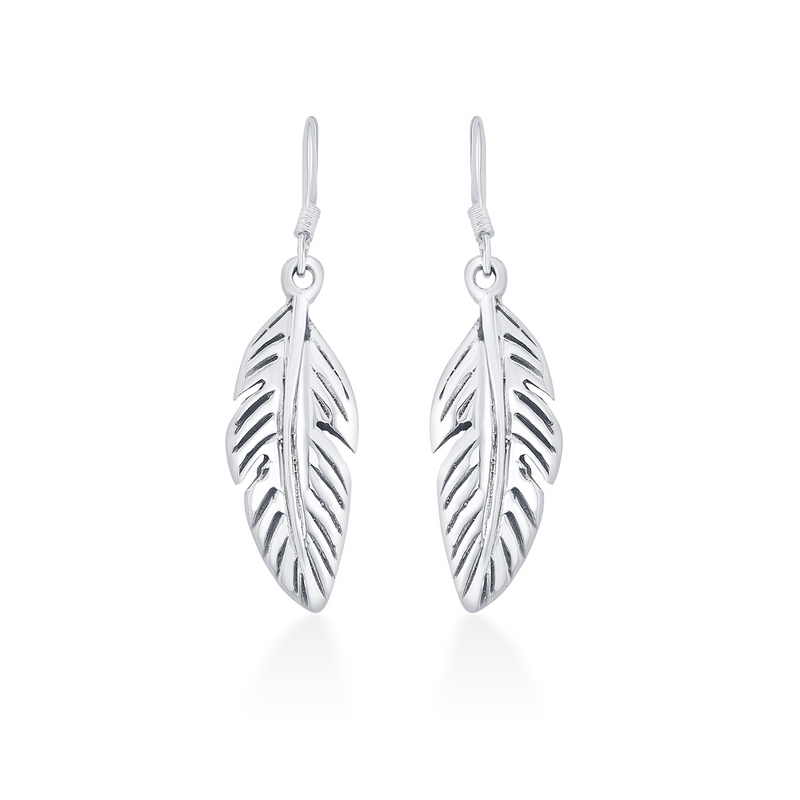 Nipura 925 Sterling Silver Leaf Drop Earrings