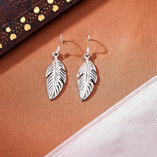 Nipura 925 Sterling Silver Leaf Drop Earrings