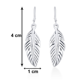 Nipura 925 Sterling Silver Leaf Drop Earrings