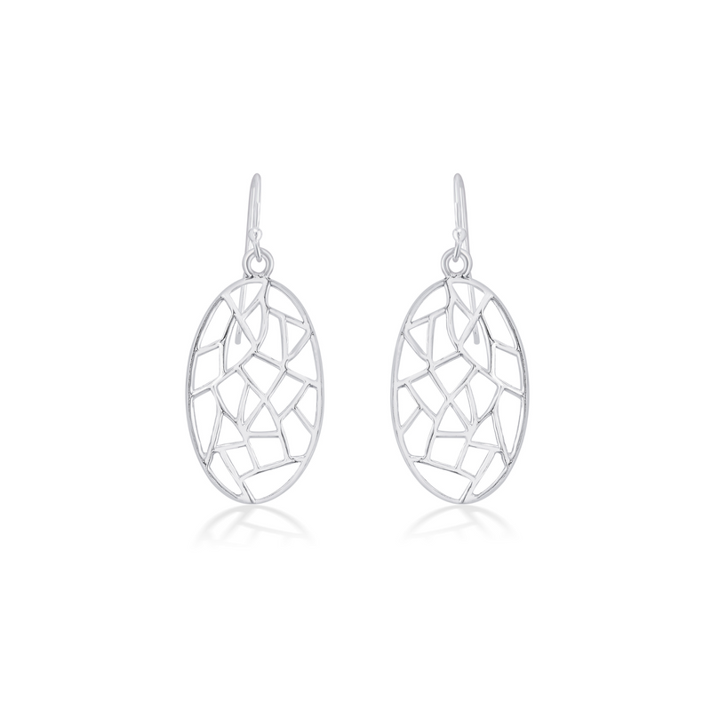 Nipura 925 Sterling Silver Abstract Oval Earrings