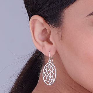 Nipura 925 Sterling Silver Abstract Oval Earrings