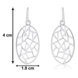 Nipura 925 Sterling Silver Abstract Oval Earrings