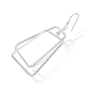 Nipura 925 Sterling Silver Assymetric Rectangle Earrings